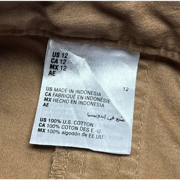 On 34th Wide Leg Pants Size 12 High Rise Carmel Brown Front Square Pocket - Picture 7 of 9